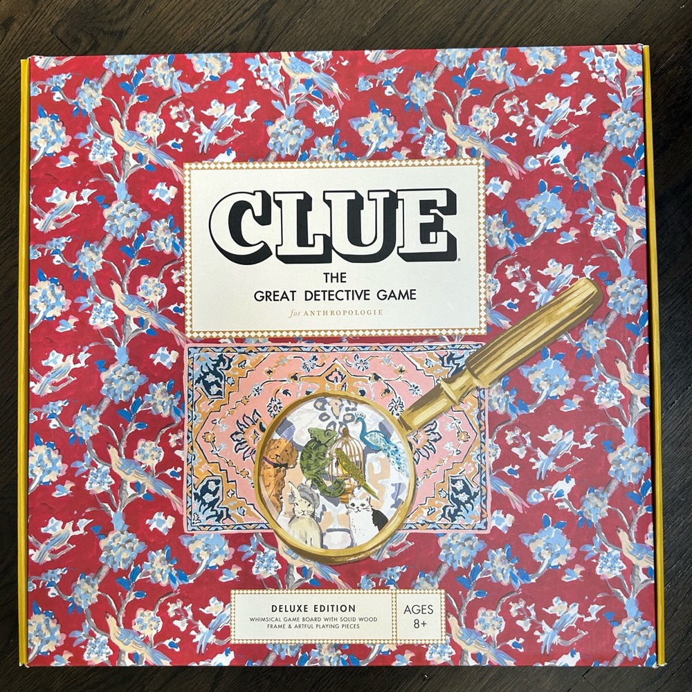 Anthropologie Clue Deluxe Edition Beech Wood Board Game Style No. 68923143 BNIB
